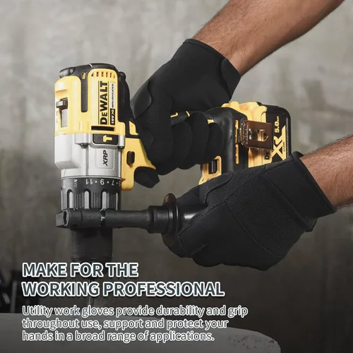 Vista 4 de OZERO Guantes de trabajo para hombres y mujeres: guantes de mecánico para pantalla táctil, agarre firme, destreza, guantes ligeros para construcción