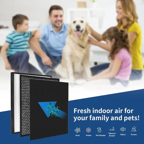 Vista 5 de IC-4524 Filtros de repuesto compatibles con el purificador de aire InvisiClean Claro IC-4524, 2 filtros principales, 1 filtro de carbón activado y 2