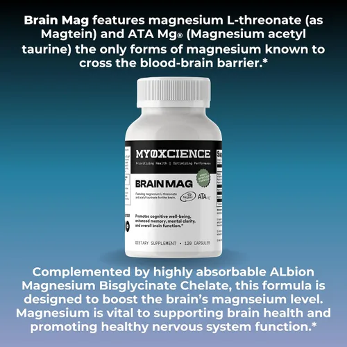 Vista 2 de L-treonato de magnesio + mag acetil-taurato (ATA Mag) + Mag glicinato Promueve el bienestar cognitivo, memoria mejorada, claridad mental y función