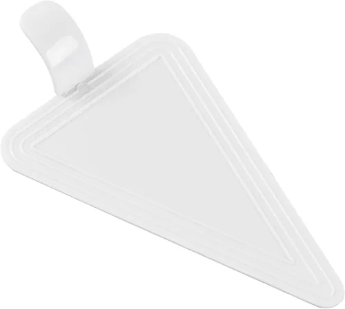 Vista 22 de Restaurantware Tablas para pasteles de 4.5 x 3 pulgadas, 100 bandejas triangulares de postre, ligeras con asa, tableros de repostería de plástico