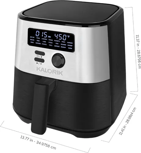 Vista 9 de Kalorik MAXX® Freidora de aire digital 7 en 1 de 6 cuartos de galón, pantalla LED, 21 ajustes preestablecidos inteligentes, 4 accesorios, libro