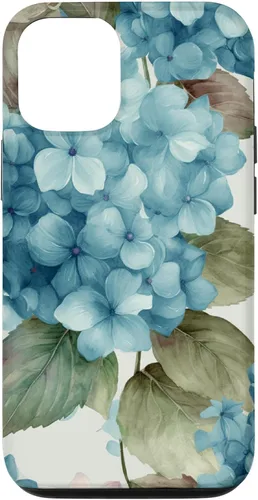 Vista 28 de Watercolor Shabby Chic Blue Hydrangeas Flower Case for iPhone 17