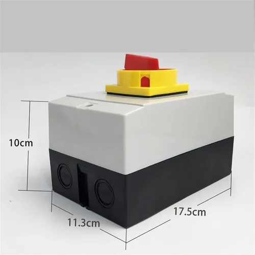 Vista 2 de YANHAO YMD11-63D Interruptor de desconexión de dos posiciones de encendido y apagado 63A 3P candado de leva con caja 1 pieza (color : base negra 3P)