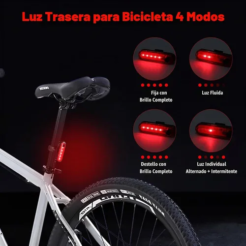Vista 3 de Suruid 6 luces LED brillantes para bicicleta con soporte ajustable, faro de bicicleta recargable, impermeable Ipx-6, accesorios para bicicleta