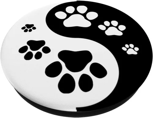 Vista 2 de Paw Print perro paw lindo perro amor diseño negro blanco perro – PopSockets agarre y soporte para teléfonos y tabletas