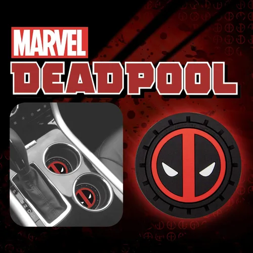 Vista 4 de Plasticolor 001965R01 Marvel Comics Deadpool - Portavasos para auto, camión, SUV, paquete de 2