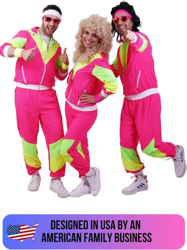 Vista 4 de Traje de los años 80 y 90 para fiestas, equipo deportivo retro, disfraces de hip hop, disfraces de los años 80 para hombre, cortavientos y pantalones