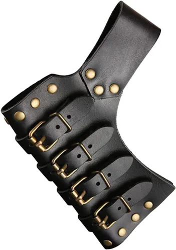 Vista 7 de Cinturón medieval de cuero de rana con hebilla ajustable para fiesta temática, accesorios de disfraces