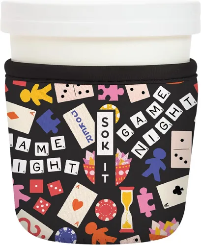 Vista 63 de Sok It IceCreamSok - Funda de neopreno aislada (flores abstractas, pintas de helado cónicas)