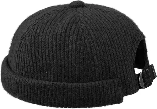 Vista 2 de Clakllie Sombrero cálido sin ala de punto de cráneo Docker Sombrero suave Beanie Trabajador Sombrero de marinero Pescador León Sombrero