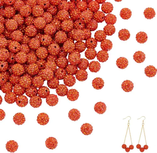 Vista 33 de PH PandaHall - 240 piezas de cuentas de strass en 24 colores, cuentas de cristal de 10 mm, cuentas de bola de discoteca con strass, cuentas