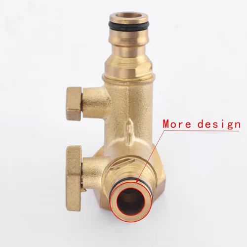 Vista 4 de never break NPT3/4 - Válvula desviadora de latón macizo de cobre de dos salidas, conector rápido de grifo de latón resistente de 2 vías, conector