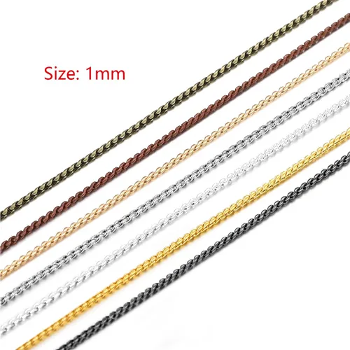 Vista 2 de AGCFABS 16.4 ft/Pack Cadena de Serpiente Collar de Enlace a Granel para Collar DIY Joyería Fabricación Hecho a Mano Encontrar Accesorios (Bronce)