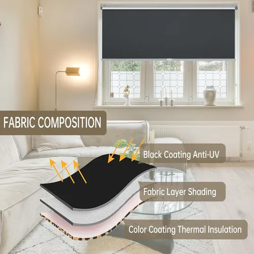 Vista 5 de Changshade Persianas Enrollables 100% Opacas para Ventanas, Oscurecimiento de Habitación con Aislamiento Térmico Persianas de Ventana Desplegables