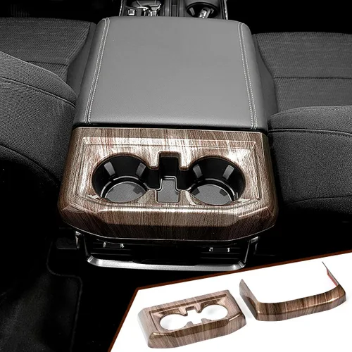 Vista 12 de GZXinWei Panel de Cubierta del Portavasos de la Consola Central Trasera Adhesivo de Marco de Decoración de Ajuste Interior Accesorios para F150