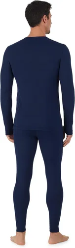 Vista 2 de Cuddl Duds Conjunto de 2 piezas de manga larga y capa base de pantalón para hombre, absorbe la humedad