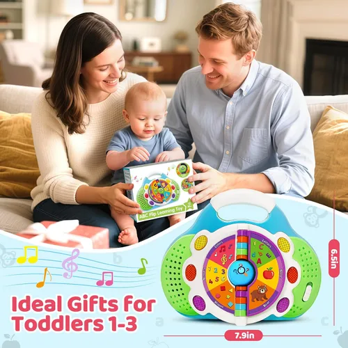 Vista 9 de KIZZYEA Juguetes de aprendizaje Montessori para niños y niñas de 1, 2, 3 años, juguete musical de alfabeto para niños pequeños, juguetes educativos