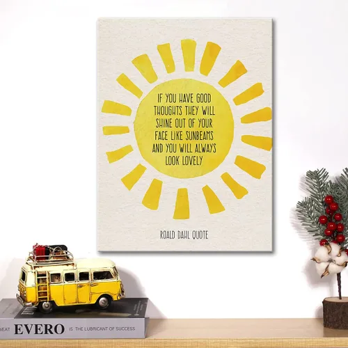 Vista 5 de Lienzo decorativo para pared, con cita motivacional inspiradora «If You Have Good Thoughts», lienzo impreso positivo, pintura en lienzo para oficina