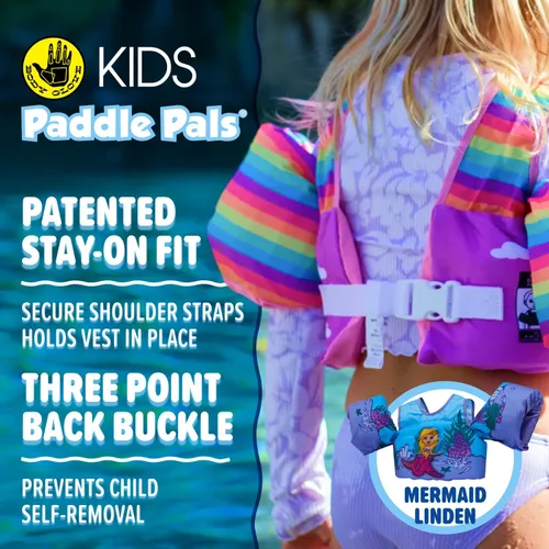 Vista 4 de Body Glove Paddle Pals Learn to Swim Life Vest, One Size 33-55 LBS