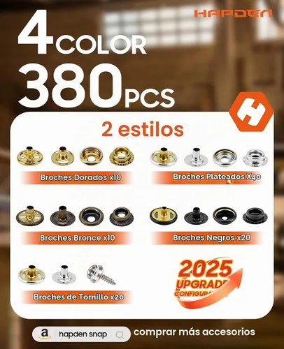 Vista 3 de Kit de herramientas de cierre a presión resistente, función de perforación, herramienta de botón a presión con ajuste ajustable, herramienta a Verde