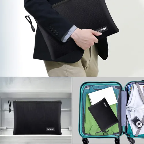 Vista 6 de Jundun - Bolsas de documentos ignífugas, de 13.4 x 9.4 pulgadas, impermeables y resistentes al fuego, con cremallera para archivos, documentos A4