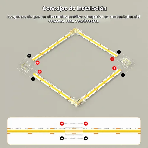 Vista 7 de PAUTIX 8mm Conectores COB de 2 pines 8 piezas, Conectores en forma de L/de esquina, Adaptador de terminal de extensión sin soldadura reutilizable, 2