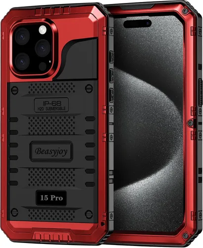Vista 15 de Beasyjoy Funda de Metal para iPhone SE 2022/2020/8/7, Funda Impermeable Resistente con Protector de Pantalla, Protección de Cuerpo Completo Grado