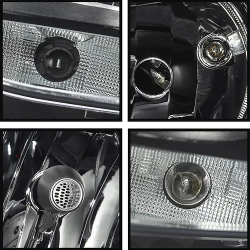 Vista 9 de Conjunto de faros delanteros compatible con Volkswagen Jetta MK6 11-18, modelo halógeno, carcasa negra, esquina ámbar