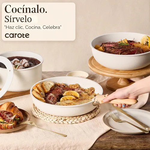 Vista 6 de CAROTE 26pcs Pots and Pans Set Non Stick, Cookware Set Detachable Handle