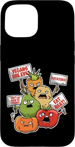 Vista 6 de iPhone 16 Veggie Protest Funny Sayings Vegetable Puns Vegan Jokes Gift Case