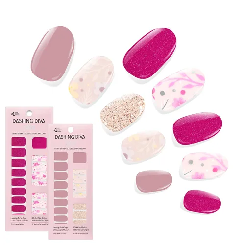 Vista 23 de Dashing Diva Paquete de tiras de uñas brillantes, la colección más vendida, Lavender Dreams & After Glow - Sin rayos UV, resistentes al