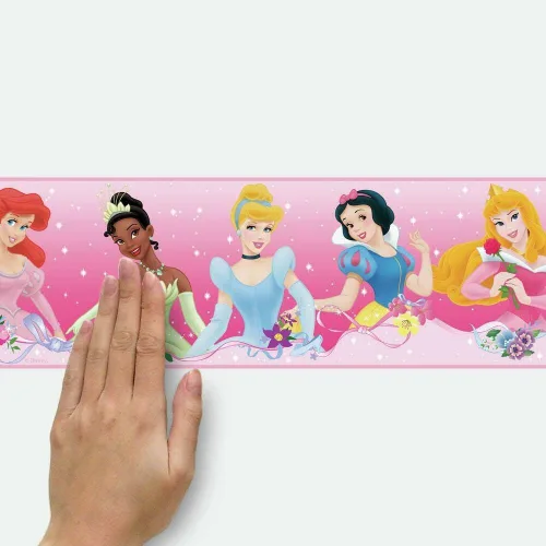 Vista 4 de RoomMates RMK4397BD Disney Princess Dream from The Heart - Papel tapiz para despegar y pegar, color rosa, amarillo, azul, 15 pies (paquete de 2)