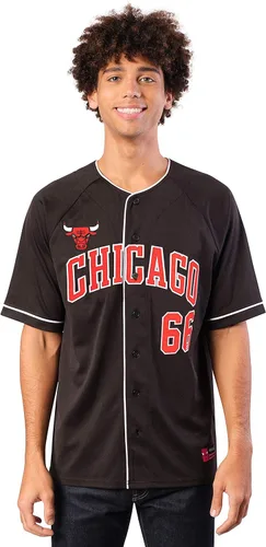 Vista 20 de Ultra Game Camiseta de béisbol oficial de la NBA con botones y botones para hombre