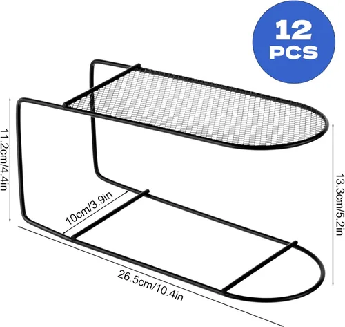 Vista 2 de Paquete de 12 organizadores de metal para zapatos, soporte de doble capa para zapatos, apilador, estante de almacenamiento de hierro, soporte