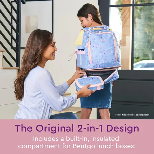 Vista 2 de Bentgo Kids Prints, 2 en 1, Mochila y lonchera aislada