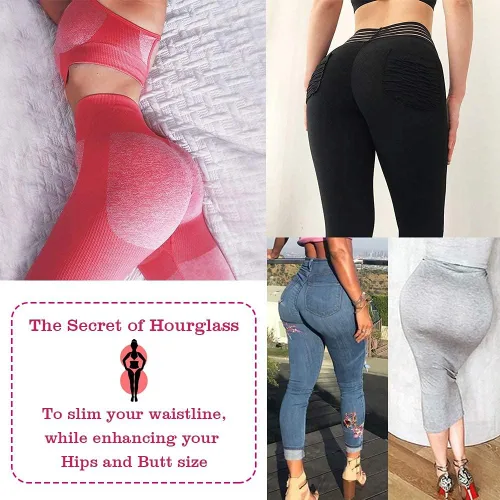 Vista 7 de ponlodos Bragas levantadoras de cadera y glúteos para mujer, 4 almohadillas moldeadoras de cintura alta, ropa interior acolchada con control