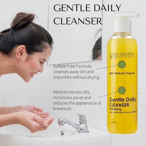 Vista 2 de RD Alchemy - Limpiador diario suave natural y orgánico. El mejor lavado facial para pieles grasas y pieles mixtas propensas al acné. Limpieza