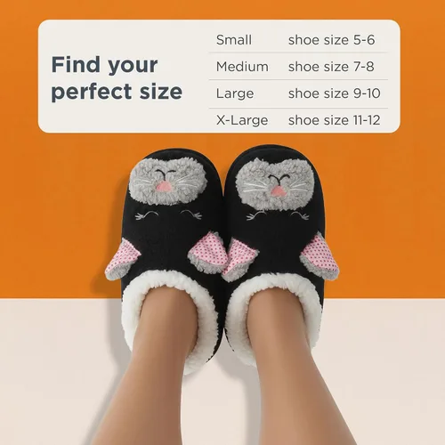 Vista 5 de Snoozies Calcetines Pantufla de Animales para Mujeres, Pantuflas Peludas Suaves Antideslizantes con Forro de Sherpa, Pantuflas Lindas