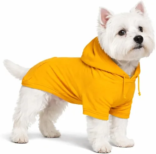 Vista 70 de Lovelonglong Sudadera básica con capucha para perros, 100% algodón, se adapta a perros pequeños, medianos y grandes, color negro, XS
