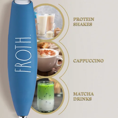 Vista 2 de Rae Dunn Espumador de leche - Mezclador eléctrico de mano para bebidas, espumador de leche eléctrico de mano, espumador de café, batidora de mano