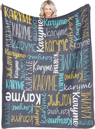 Vista 19 de Mantas personalizadas con nombres, regalos para bebés, niñas y niños, manta personalizada de vellón suave y sherpa con nombre para niños y adultos
