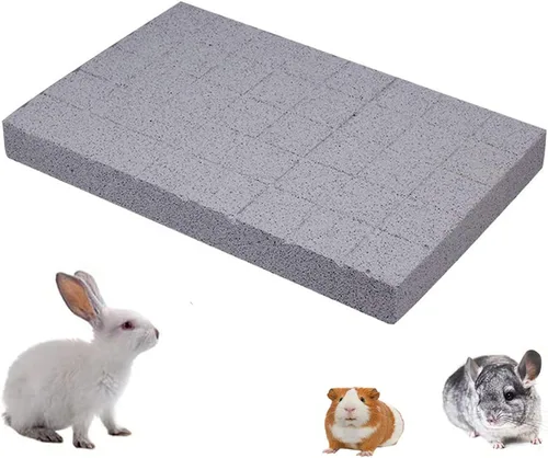 Vista 8 de Hamiledyi Almohadillas para pies de conejo, almohadilla de garra de molienda de conejo, 4 piezas de dientes de lava de animales pequeños, piedra