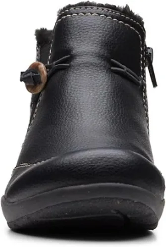 Vista 3 de Clarks Roseville Aster - Botines para mujer, Negro