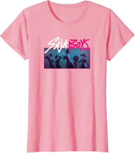 Vista 10 de Camiseta Oficial de KPop Demon Hunters Saja para Niños Negro