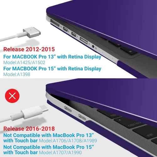 Vista 28 de IBENZER - Compatible con Funda para MacBook Pro de 13 Pulgadas 2015 2014 2013 Finales 2012 A1502 A1425, Carcasa Rígida con Cubierta para Teclado