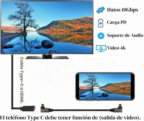Vista 6 de Cable USB 3.1 tipo C de 90 grados en ángulo derecho e izquierdo 3.1 USB tipo C macho 4K a 60Hz Gen 2 Cable de extensión compatible con carga, datos