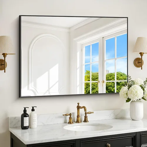 Vista 47 de DESBING 16"x20" Bathroom Mirror for Over Sink, Black Framed Wall Mirror Negro