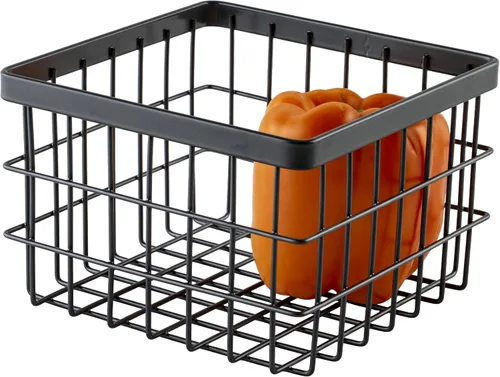 Vista 5 de G.E.T. WB-662-MG - Cesta cuadrada de alambre de almacenamiento de metal para despensa, productos y más, 6 x 6 x 2 pulgadas
