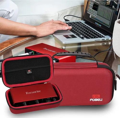 Vista 7 de FBLFOBELI Estuche rígido de almacenamiento EVA compatible con interfaz de audio USB Focusrite Scarlett 2i2 de 3ª generación (solo funda)