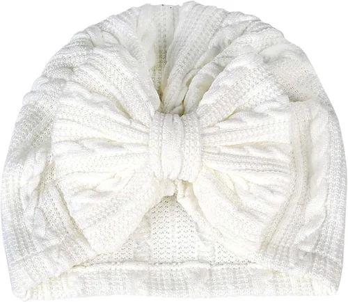 Vista 49 de Gorro de punto para bebé con lazos lindos turbante para envolver el sombrero (MZ6)